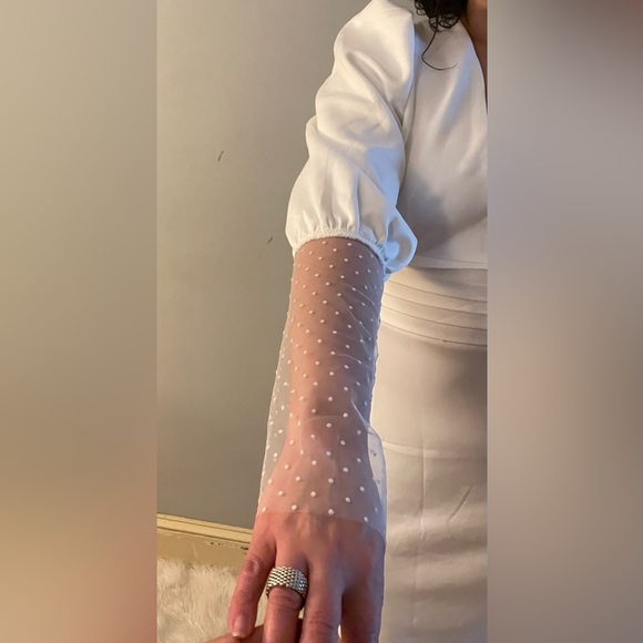 Elegant wedding dress Backless Mesh
Insert Gigot Sleeve cut out formal Dress - Picture 4 of 6